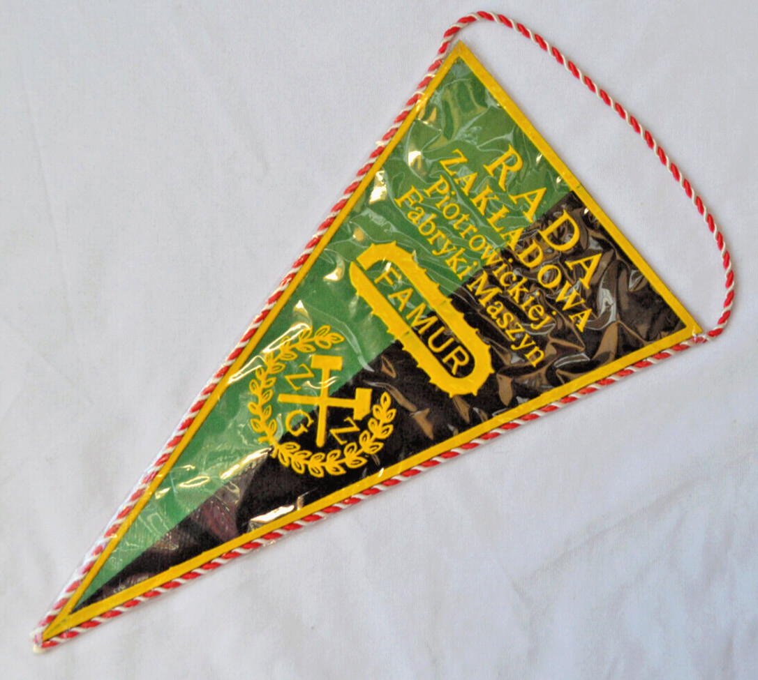 FAMUR Polish Pennant Vintage Katowice Mining Industry Factory Banner Poland Flag