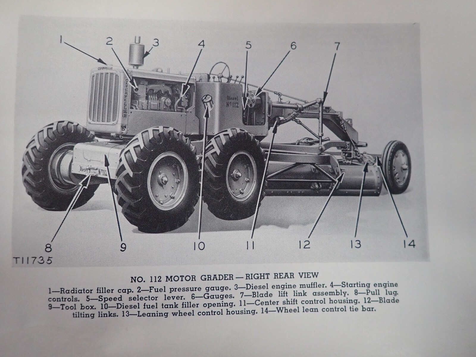 Original 1955 Cat Caterpillar 112 Diesel Operator Instructions Manual