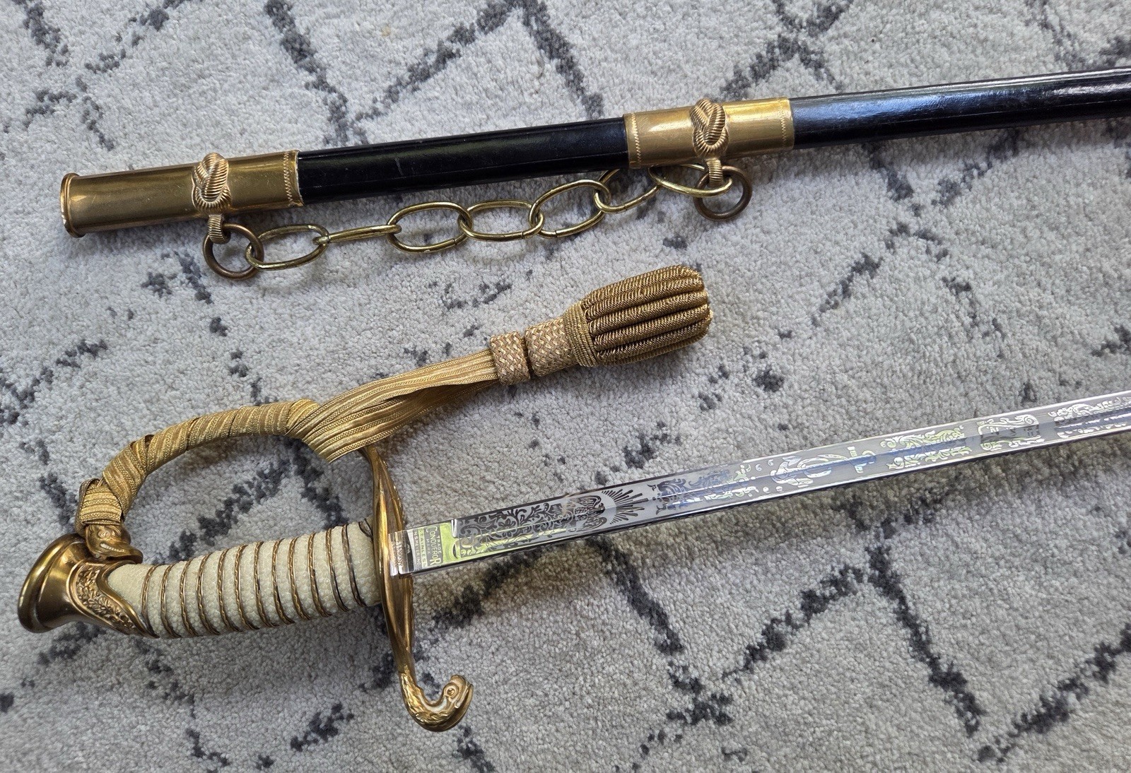Vintage US NAVY - NS Meyer - CONQUEROR Dress Sword - Germany - Vietnam Era
