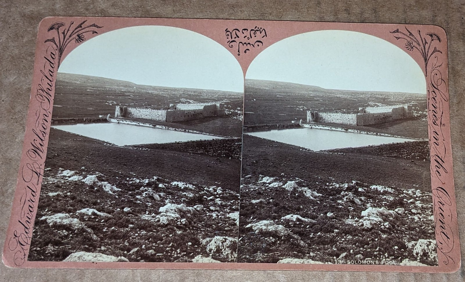 1882 Wilson Stereoview Palestine Solomons Pool On Road from Hebron to Jerusalem