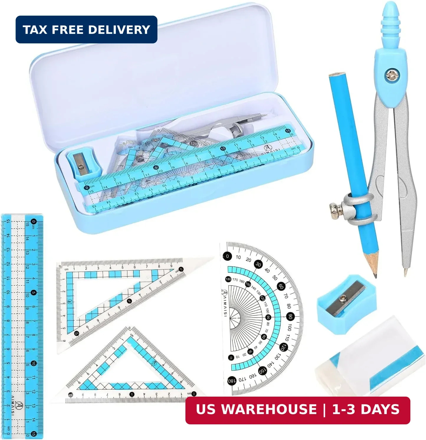 Compass Geometry Tool Geometry Set Drafting Drawing Compass and Protractor Set w