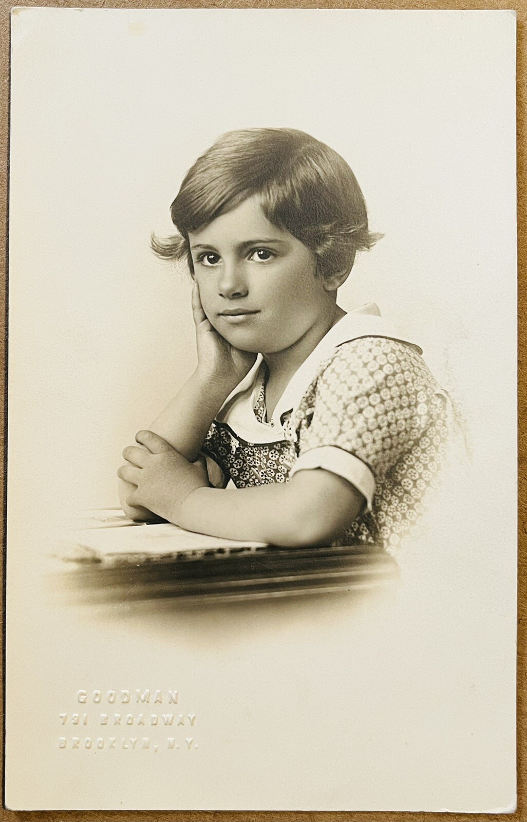 RPPC New York Cute Little Girl Goodman Studio Real Photo Postcard c1930