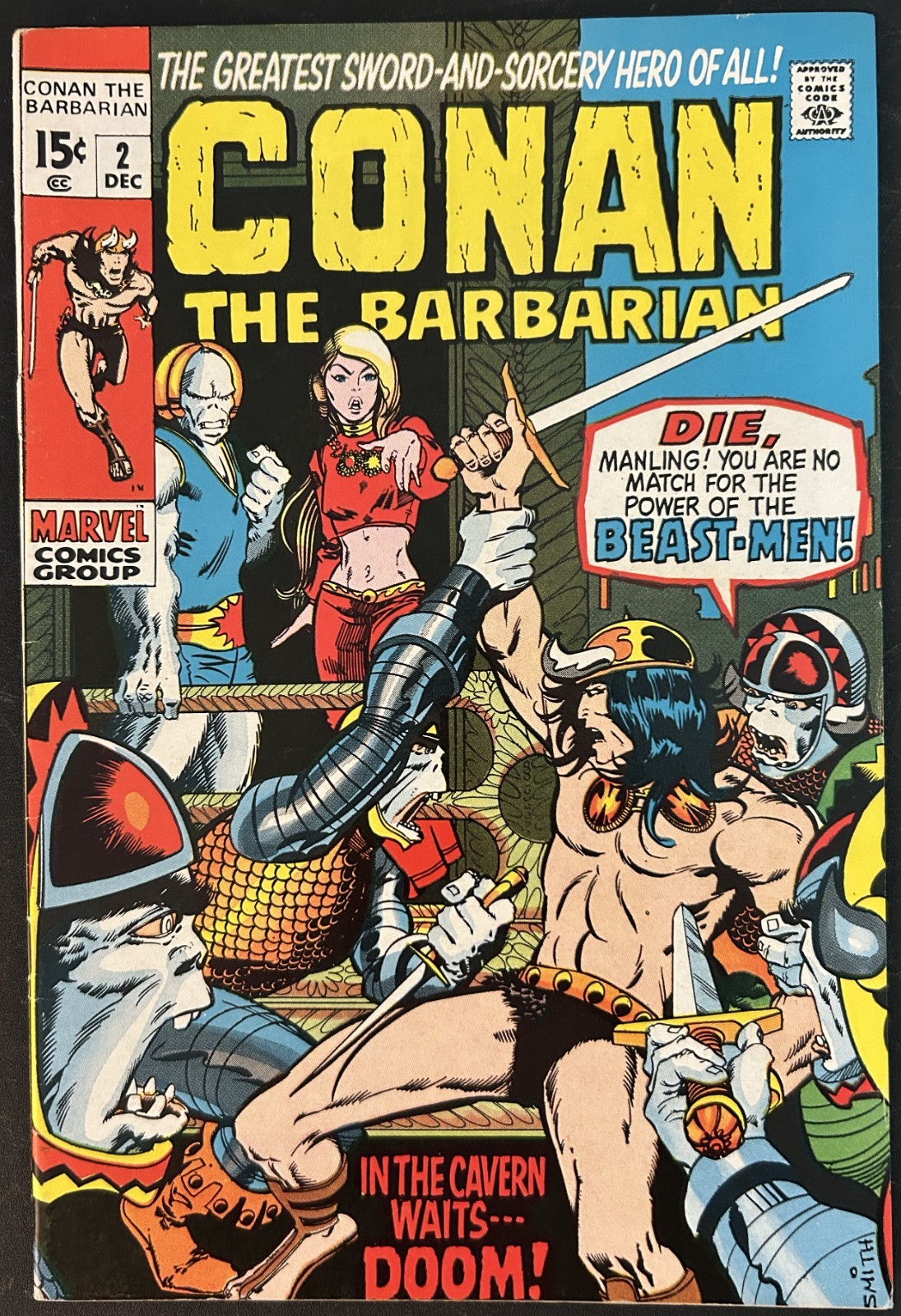 MARVEL COMICS CONAN THE BARBARIAN #2 BARRY WINDSOR-SMITH ROY THOMAS 1970