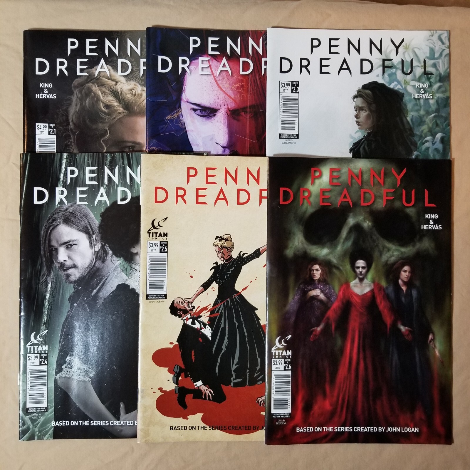 Penny Dreadful Titan Comics Lot 6 Issues 2.1-2.6 TV Series