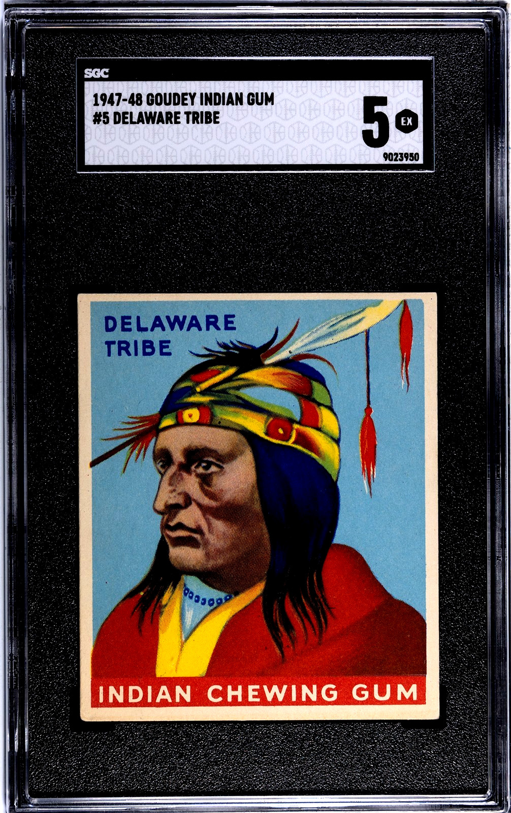 1947 Goudey  Indian Gum # 5 Delaware Tribe  SGC 5