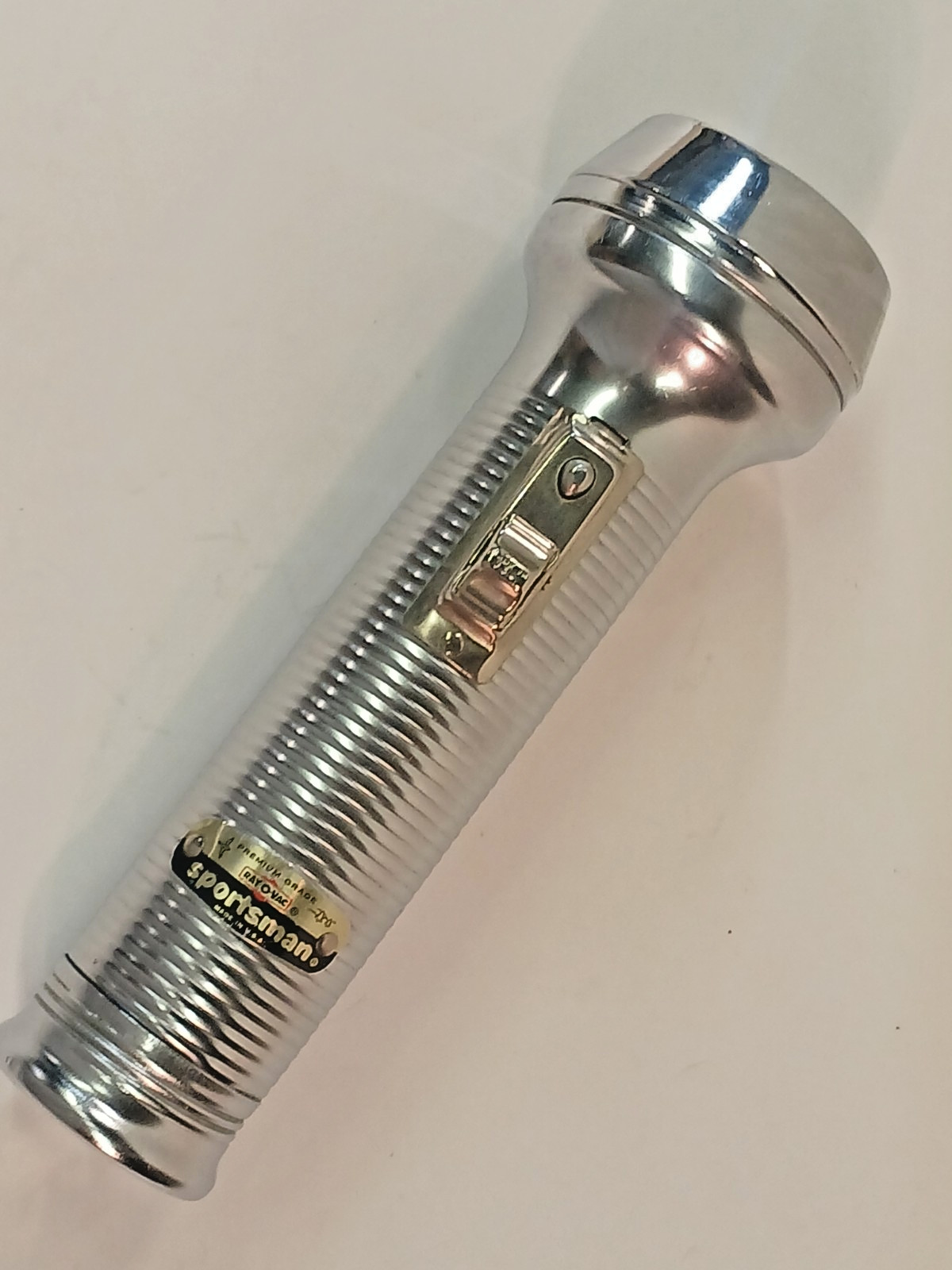 Vintage Ray-O-Vac Sportsman Chrome Heavy Duty Flashlight 1950’s USA - Functional Vintage Ray-O-Vac Sportsman Chrome Heavy Duty Flashlight 1950’s USA - Functional