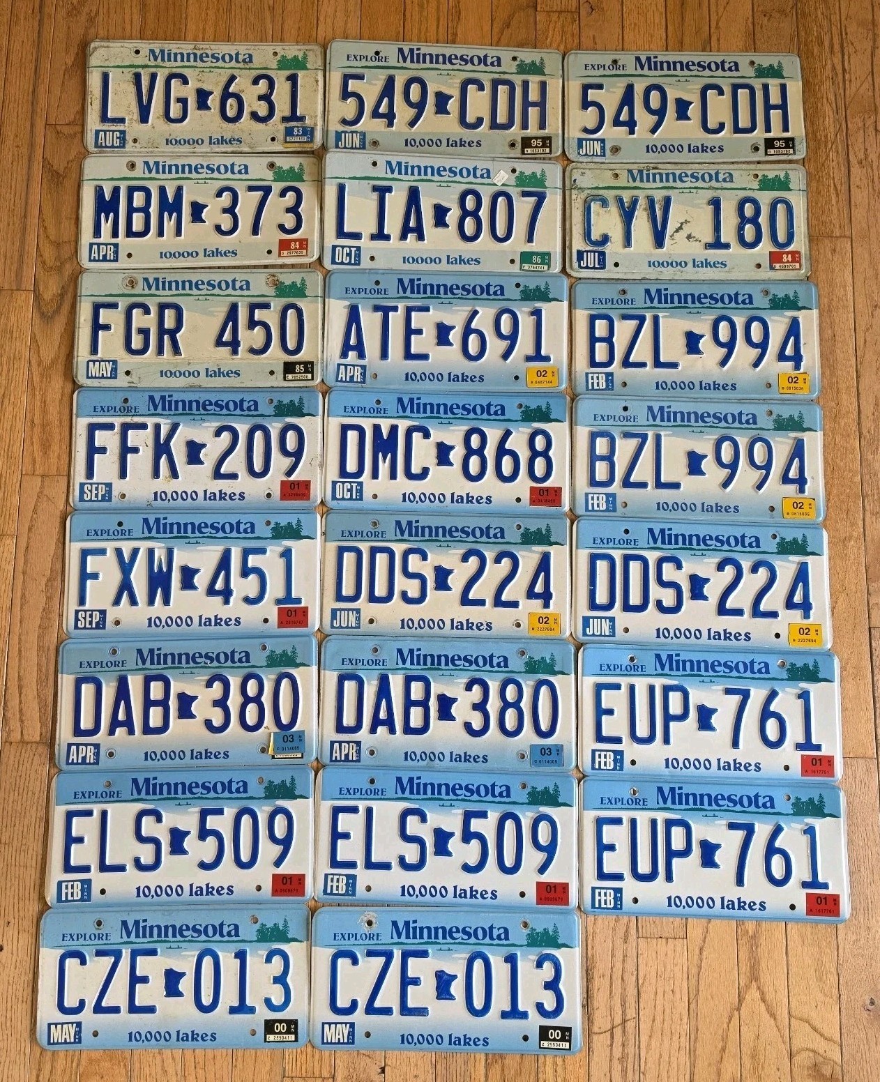 Minnesota license plates large lot collecting decorating man cave garage 23 lake