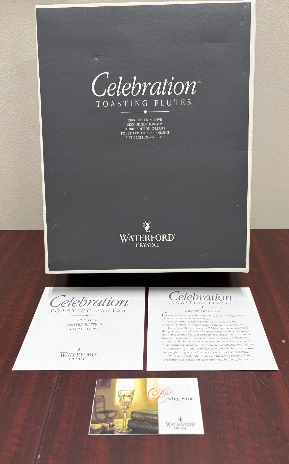 Waterford Crystal Celebration Toasting Flutes Pair Set In Box
