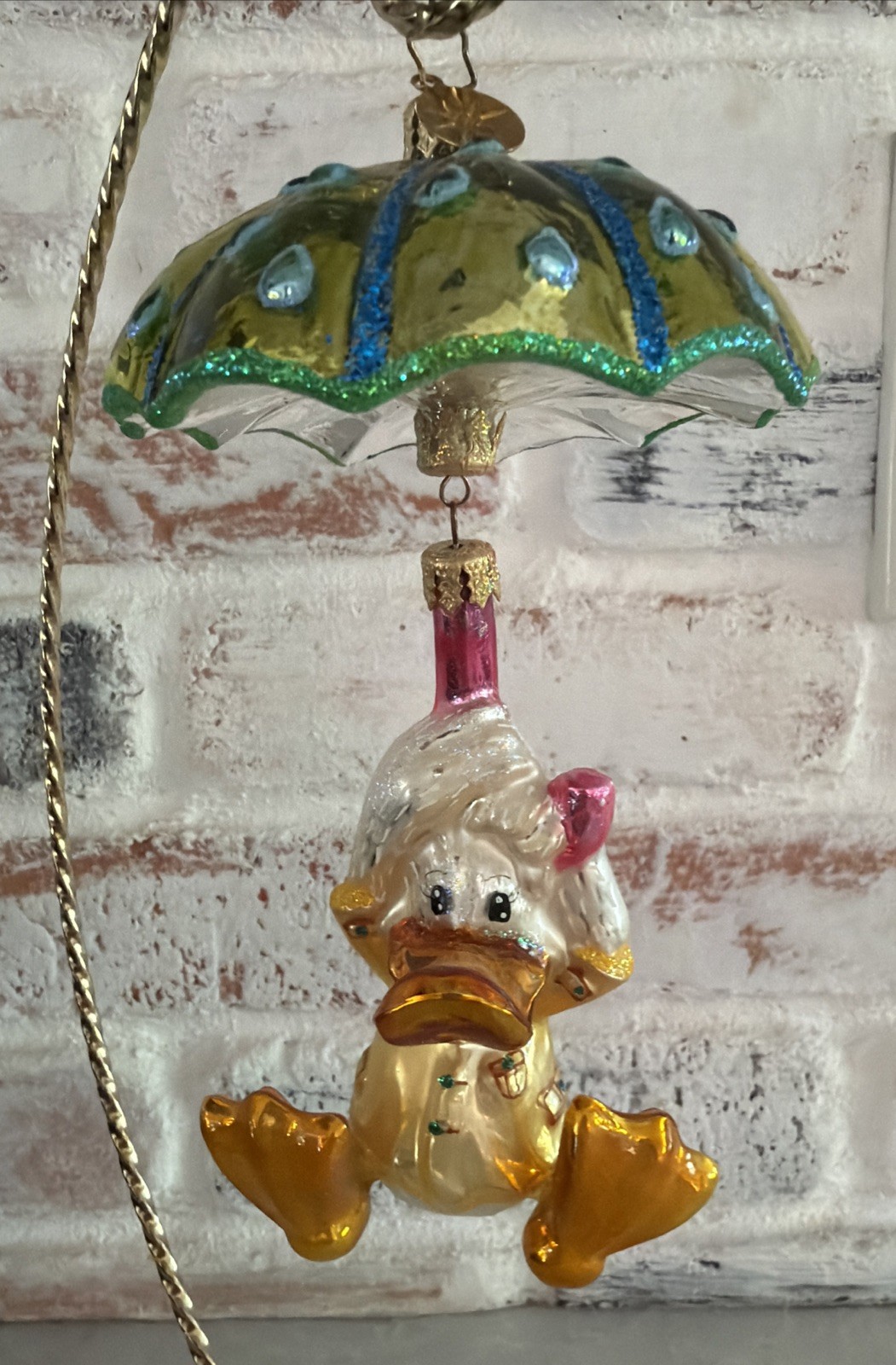 Rare Christopher Radko Quackin Mack Christmas Ornament Duck Umbrella