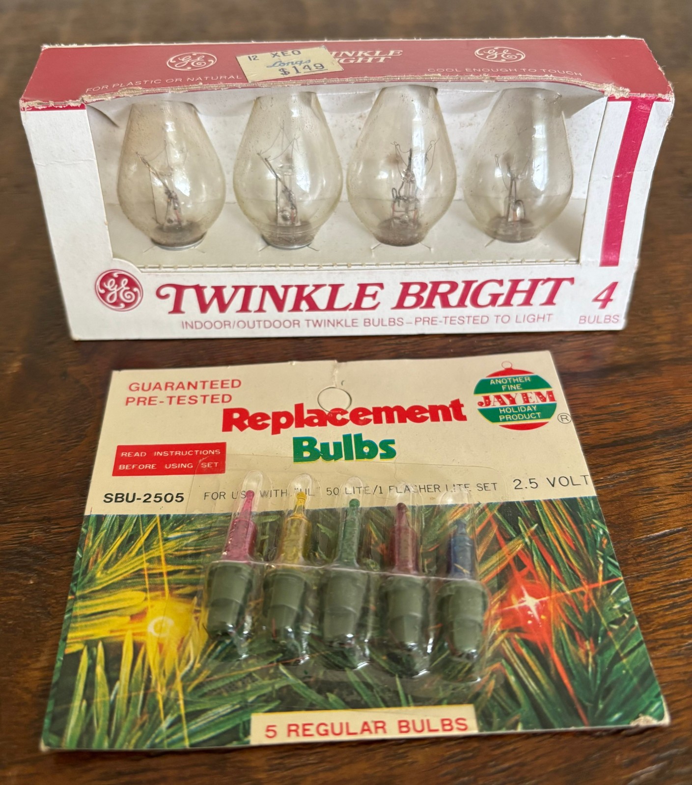 Vintage 1970's-80's Christmas light replacements GE Jayem VTG NOS