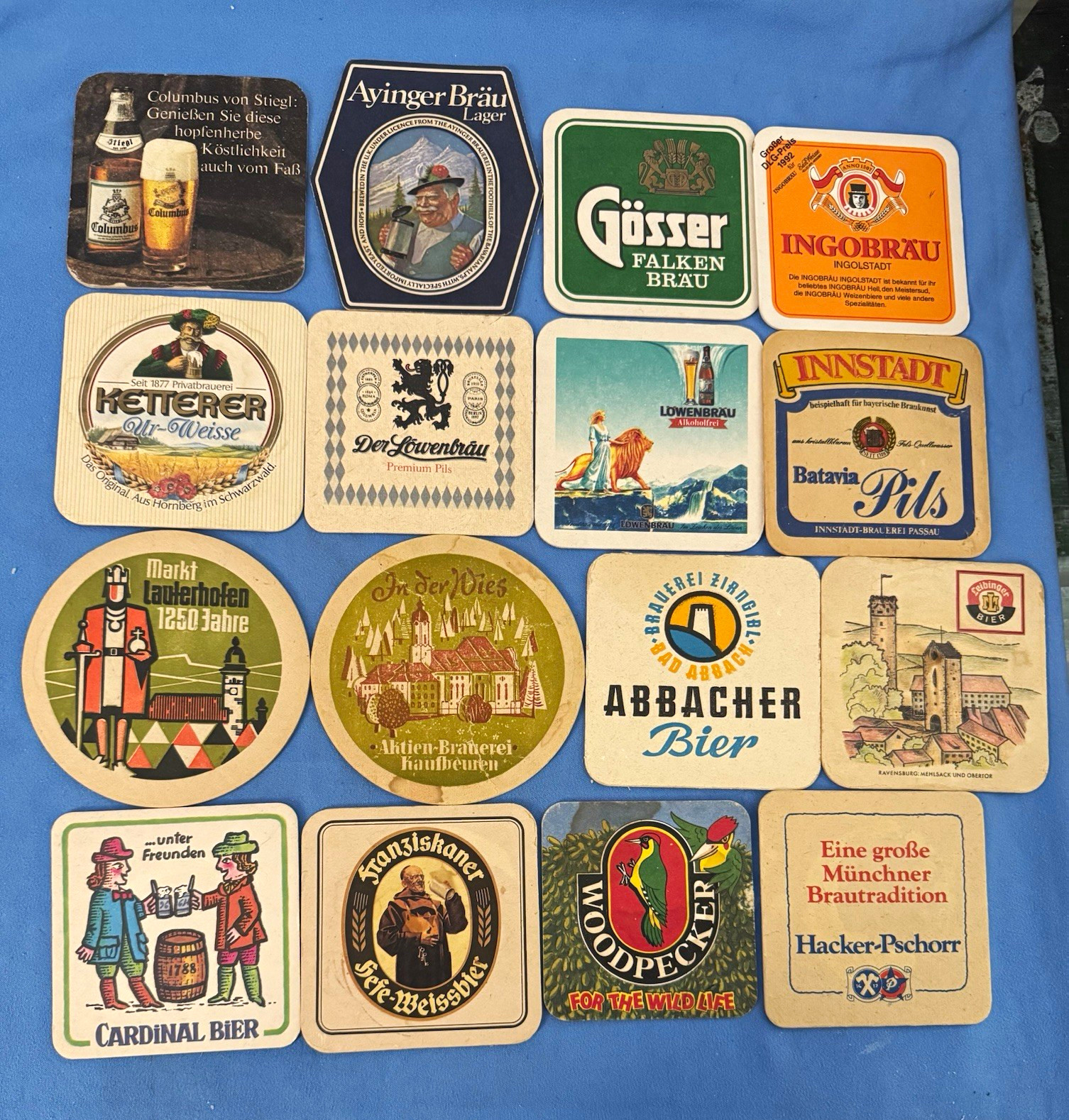 RARE Vintage Mixed European Beer Coasters Ayinger Gösser Löwenbräu Breweriana RARE Vintage Mixed European Beer Coasters Ayinger Gösser Löwenbräu Breweriana