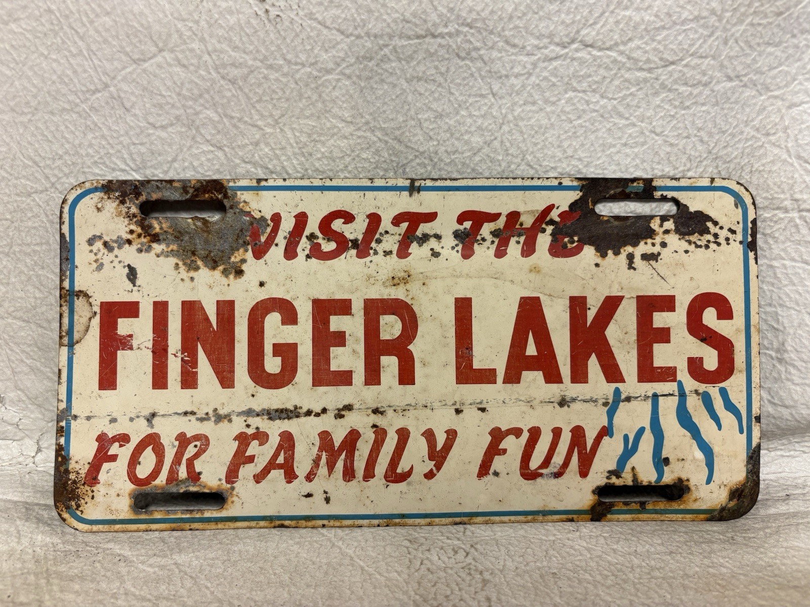 Vintage Visit The Finger Lakes For Family Fun Booster License Plate ~ New York