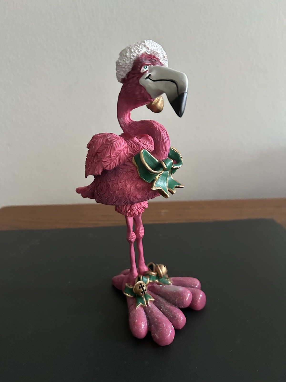 Christmas Pink Flamingo Figurine “Frannie” Bobble Bods By Russ Berrie