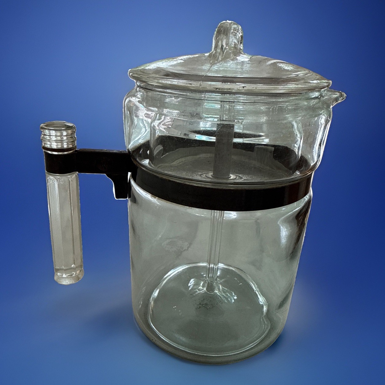 Vintage 1941 Pyrex Flameware 6 Cup Blue Glass Coffee Percolator 7826B Vintage 1941 Pyrex Flameware 6 Cup Blue Glass Coffee Percolator 7826B