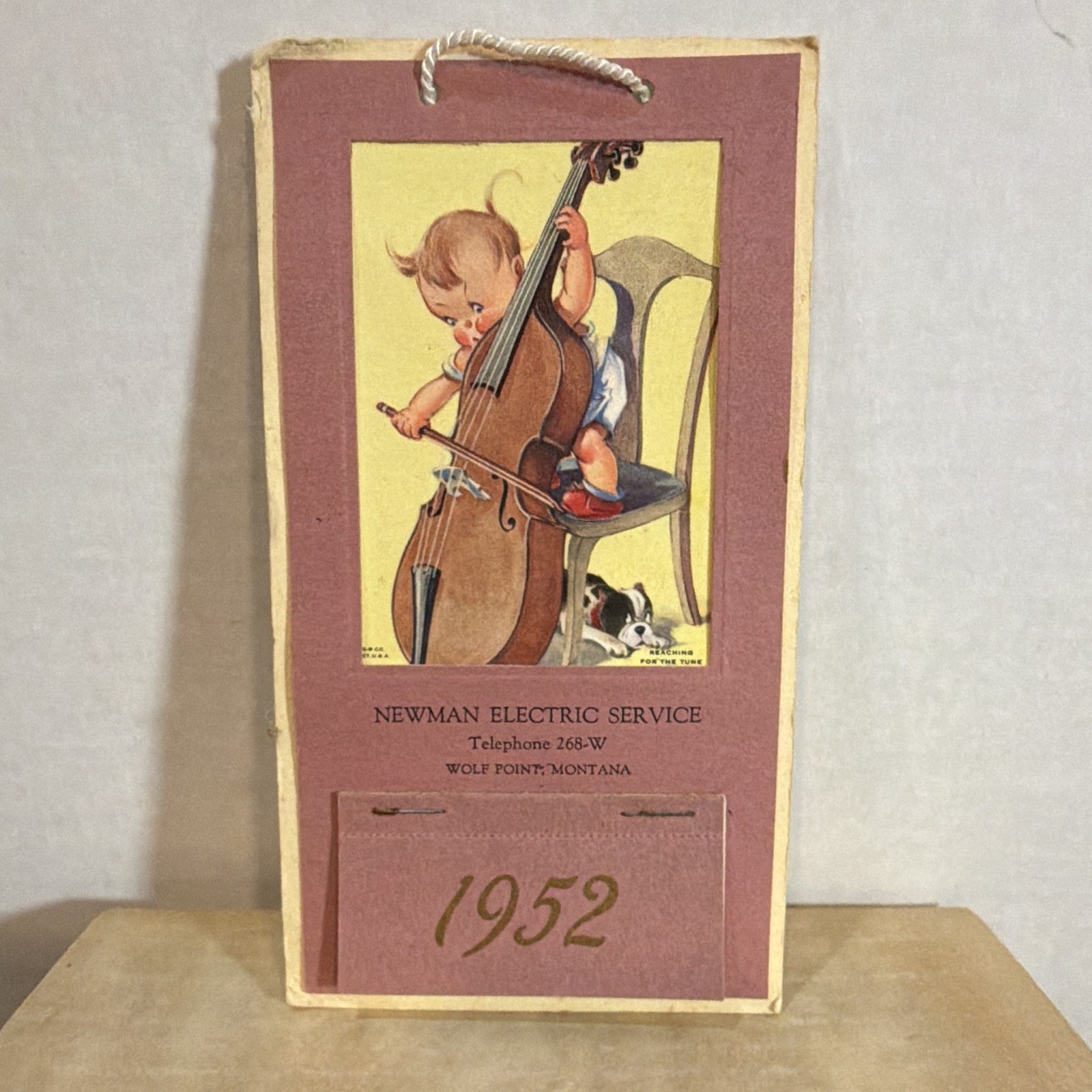 Vintage 1952 Wolf Point Montana Advertising Calendar Newman Electric Service