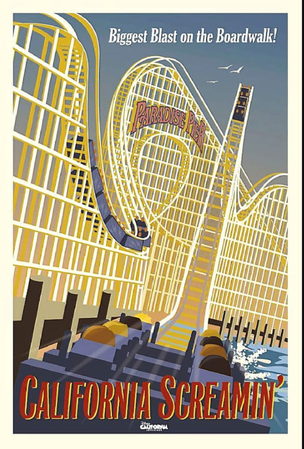 Vintage California Boardwalk Travel Advertisement Poster Vintage California Boardwalk Travel Advertisement Poster