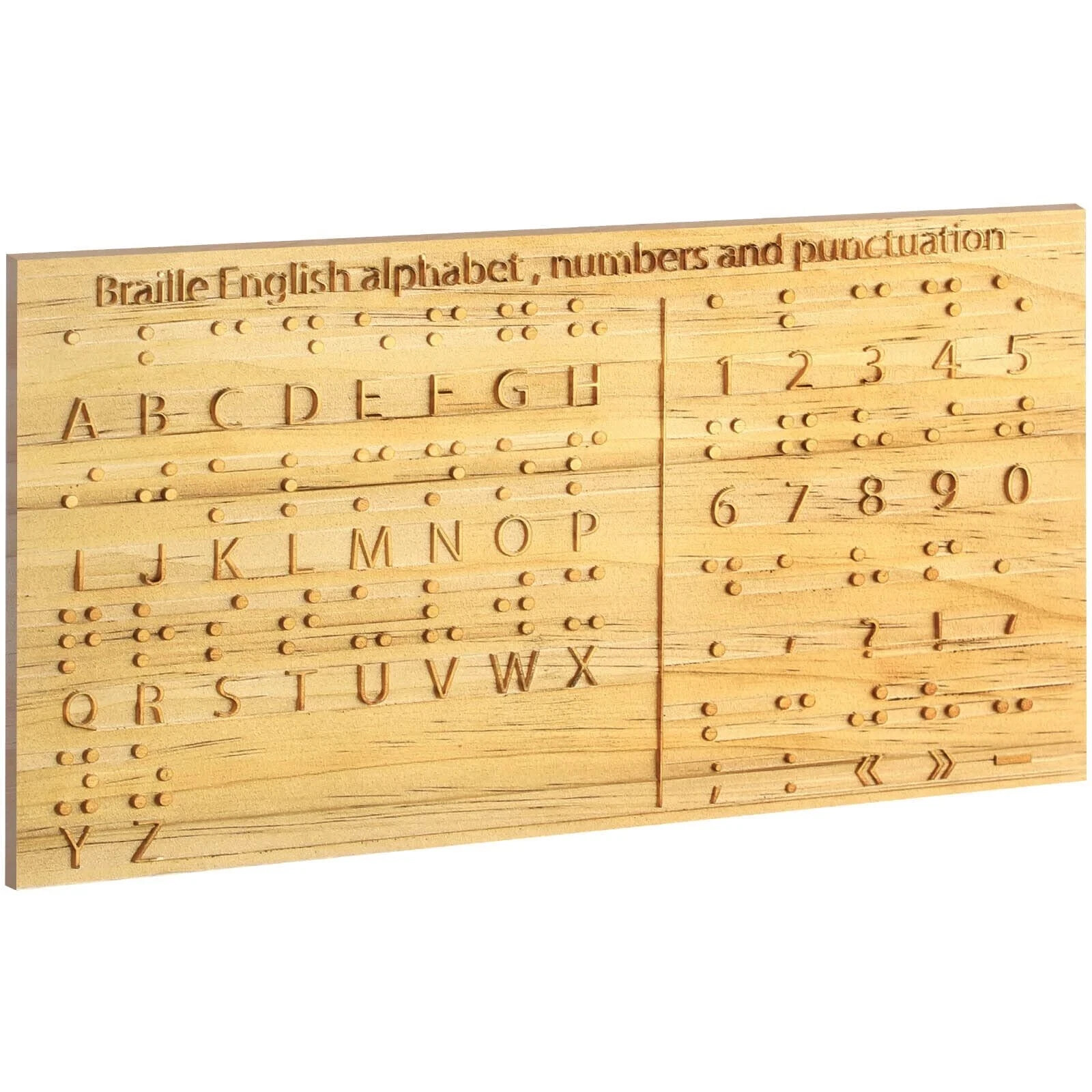 Yulejo Braille Alphabet Board 8.7 x 6.3 Inches Wood Braille Fingerboard Carve...