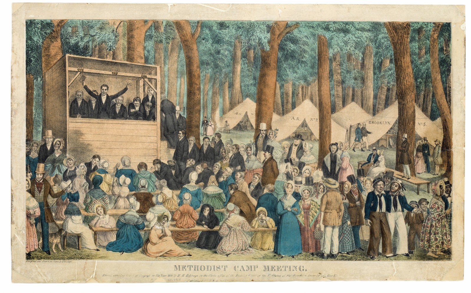 Methodist Camp Meeting 1836 Vintage Religious History Photo Reprint Wall Art