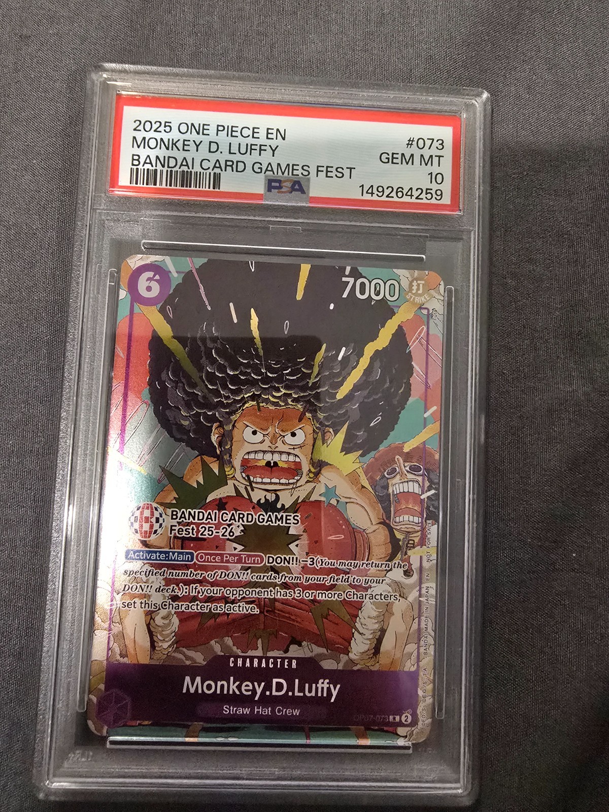 psa 10 monkey d luffy