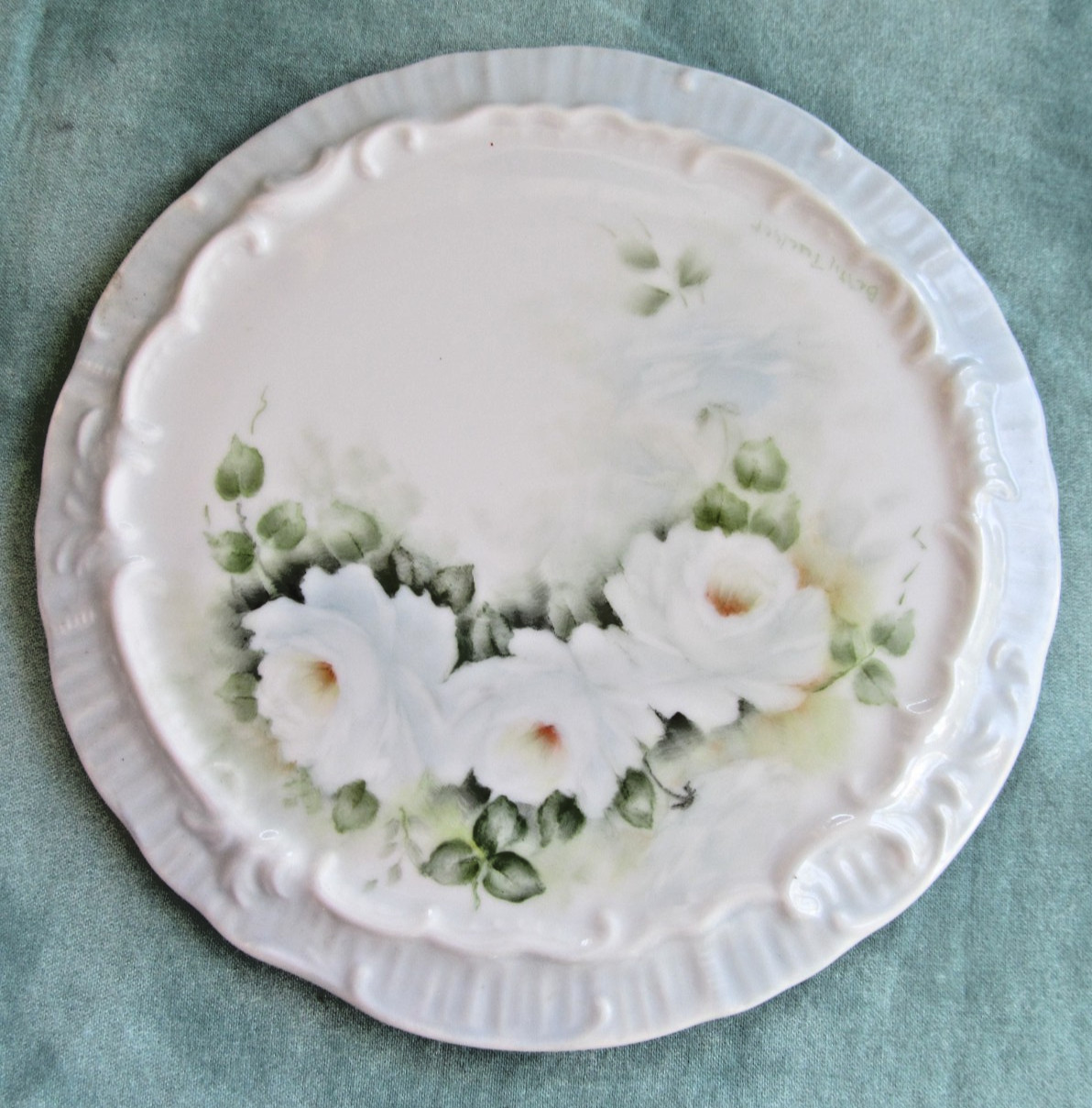Handpainted Porcelain Flower Trivet Handpainted Porcelain Flower Trivet