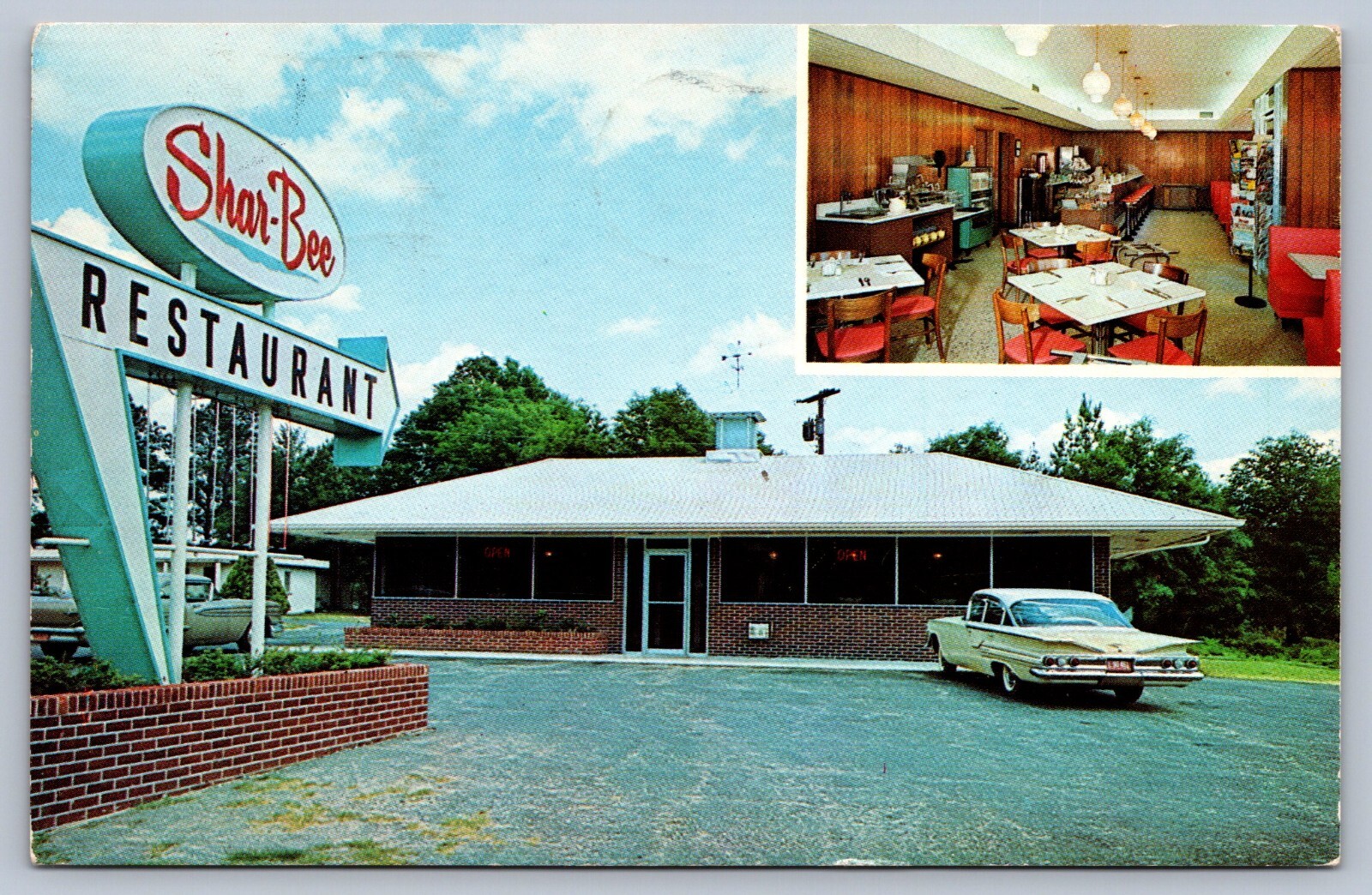 Postcard Ulmers SC Shar-Bee Restaurant Multiview 1963