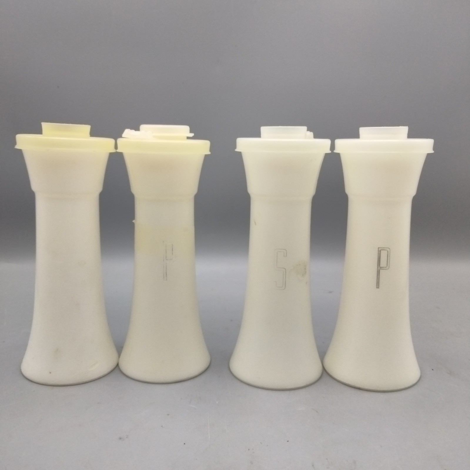 Lot of 4 Vtg/ 61/2 inch Tupperware Salt and Pepper Shakers USED