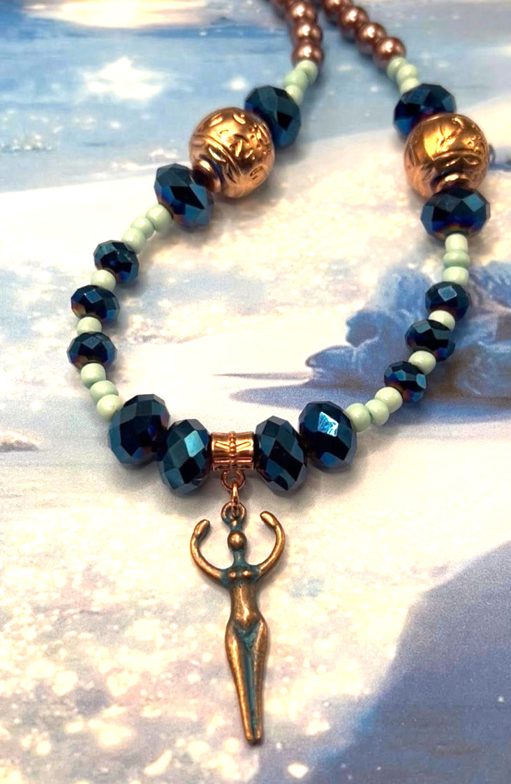 SALE Elegant Sacred Nile Goddess Figure Pagan Divine Feminine Amulet Necklace N4