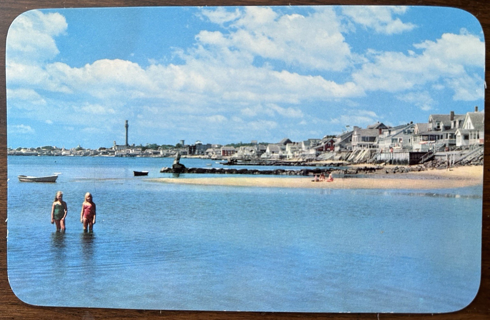 PROVINCETOWN MA MASS~Shore View~Cottages Overlooking Beach~1950's Postcard
