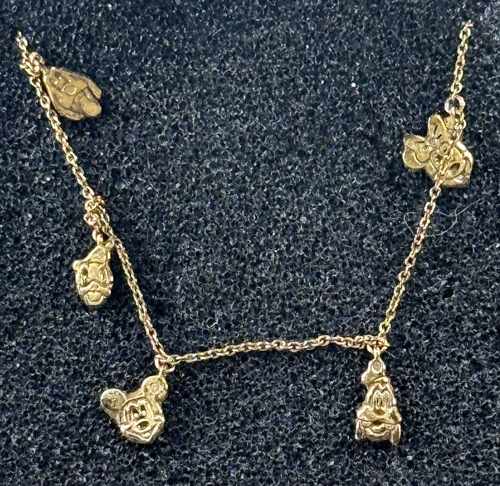 Rare HTF Rebecca Hook Jewelry Disney Fab Five Adjustable Charm Necklace