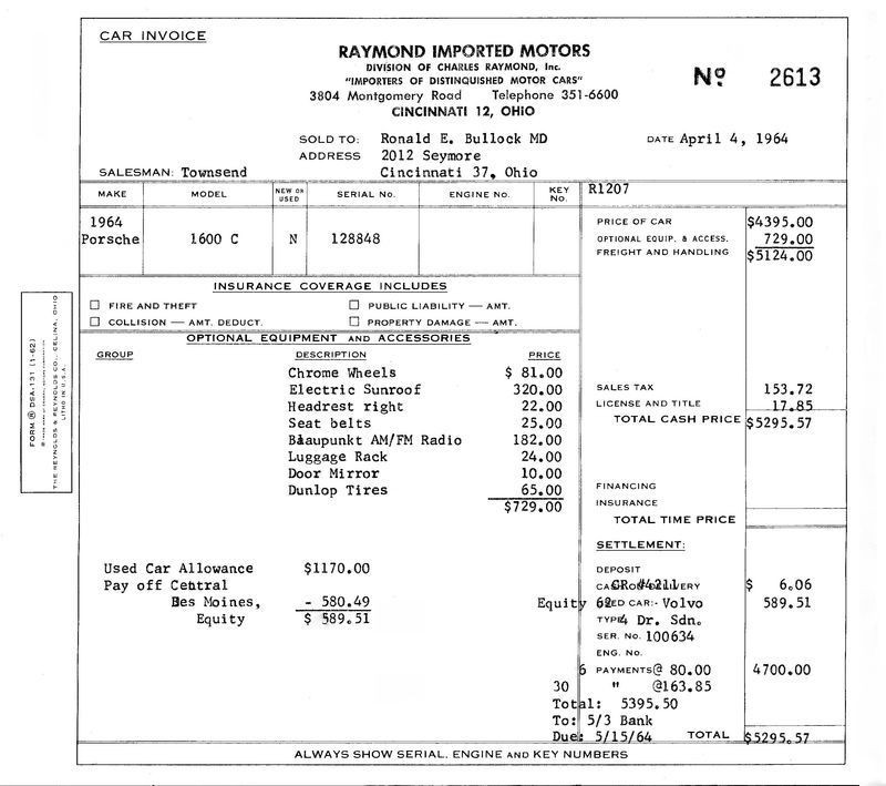 1964 Porsche 356 DEALER INV Window ON 65 lb paper COPY 1964 Porsche 356 DEALER INV Window ON 65 lb paper COPY