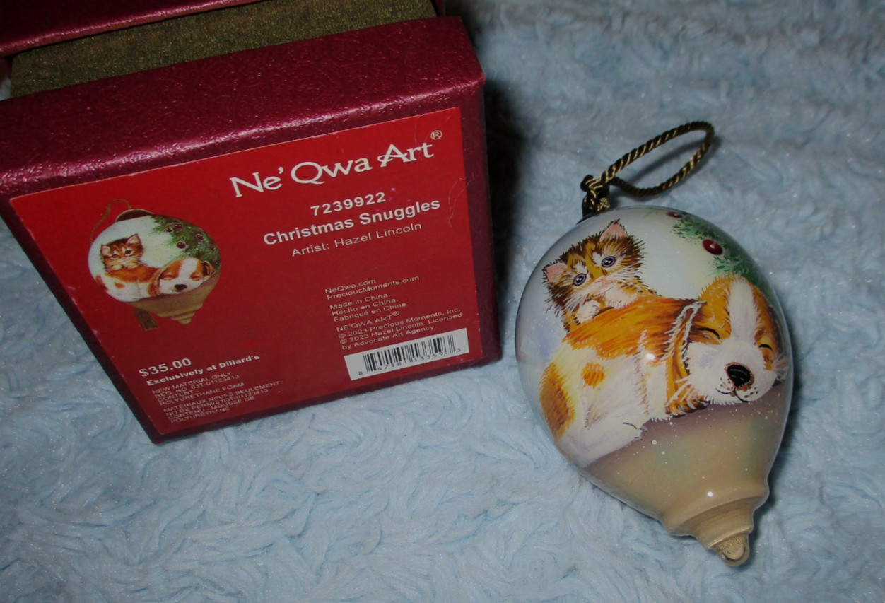 Ne'Qwa Dated 2023 Hazel Lincoln CHRISTMAS SNUGGLES Kitty Puppy Ornament NIB Ne'Qwa Dated 2023 Hazel Lincoln CHRISTMAS SNUGGLES Kitty Puppy Ornament NIB