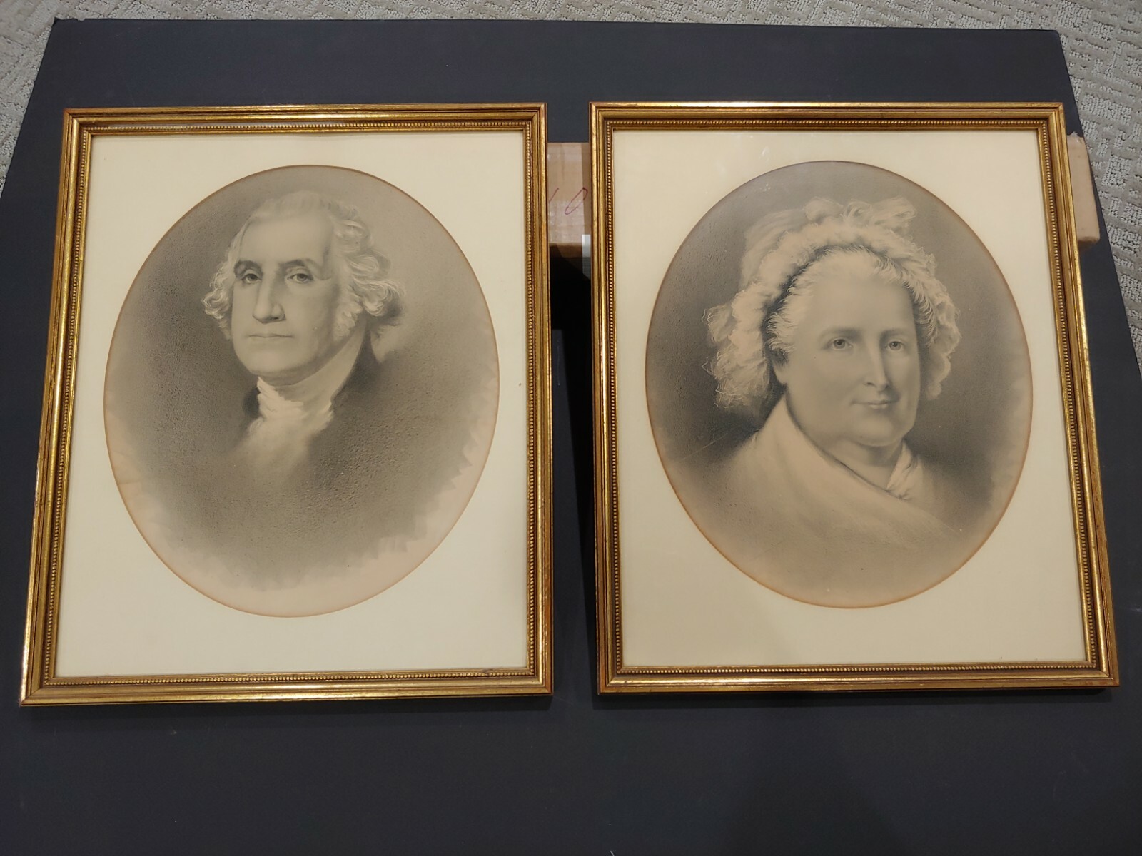 FINE PAIR 1863 J C Bufford\'s Sons lithos George & Martha Washington FINE PAIR 1863 J C Bufford\'s Sons lithos George & Martha Washington