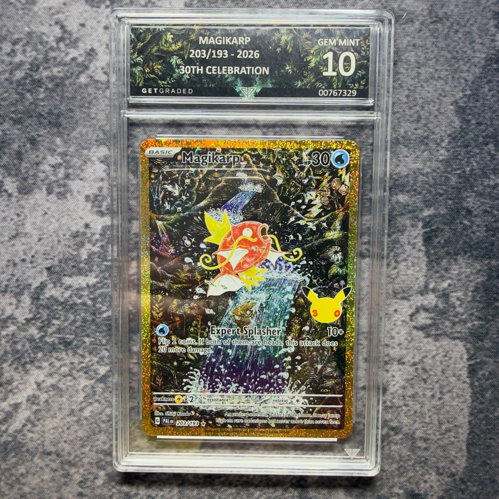 Magikarp 203/193 2026 Pokemon 30th Celebration GetGraded 10 Art Label