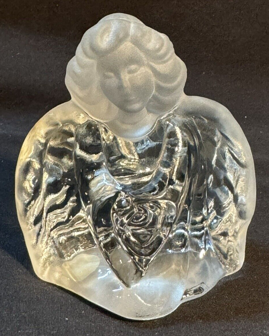 Fenton Glass Clear Guardian Angel Figurine