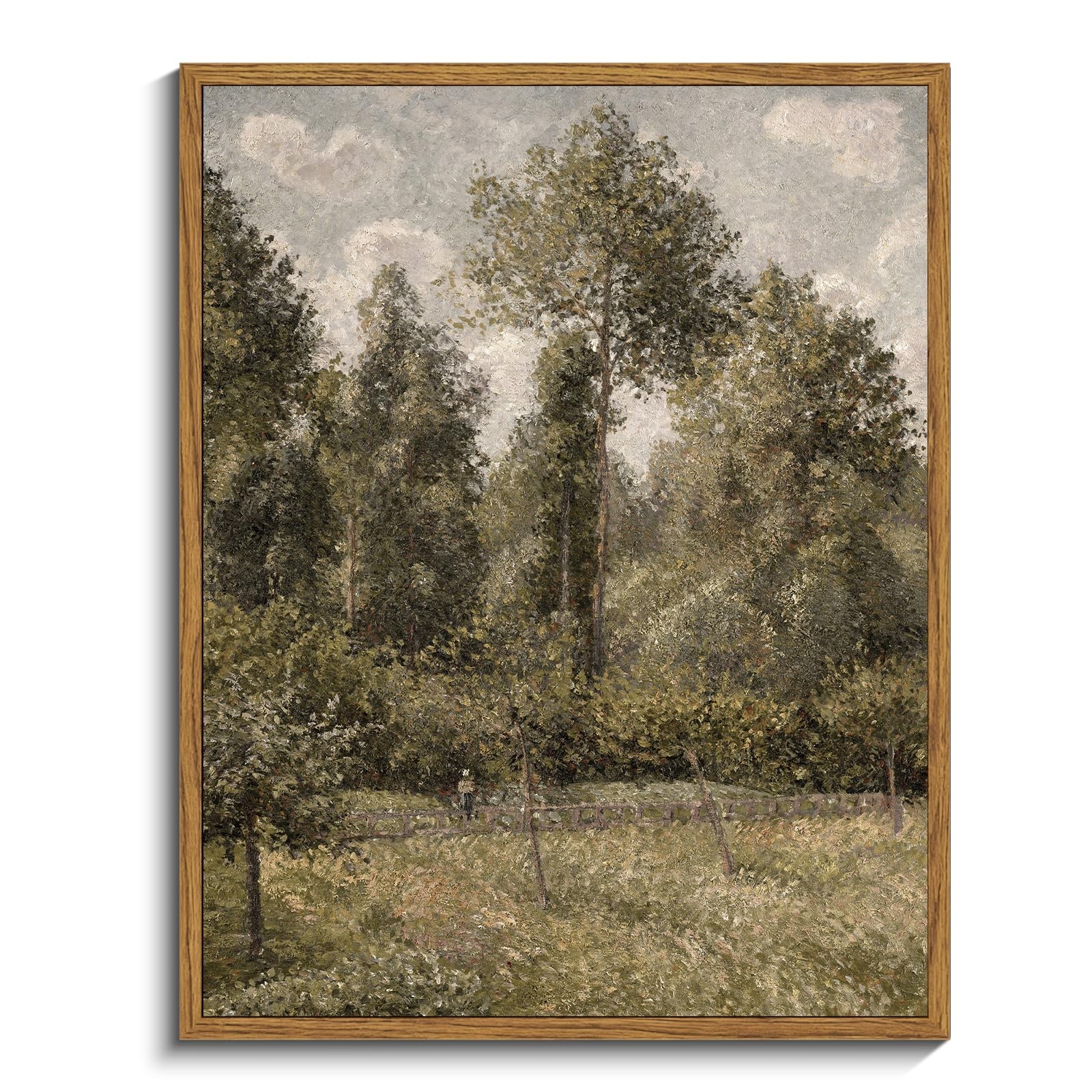 InSimSea Framed Canvas Print Farmhouse Poplars Oil Painting 11x14