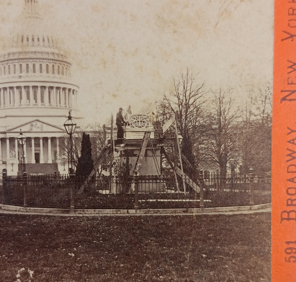 G.W. Capitol Monument Construction Washington D.C. Stereoview by Anthony No 6470