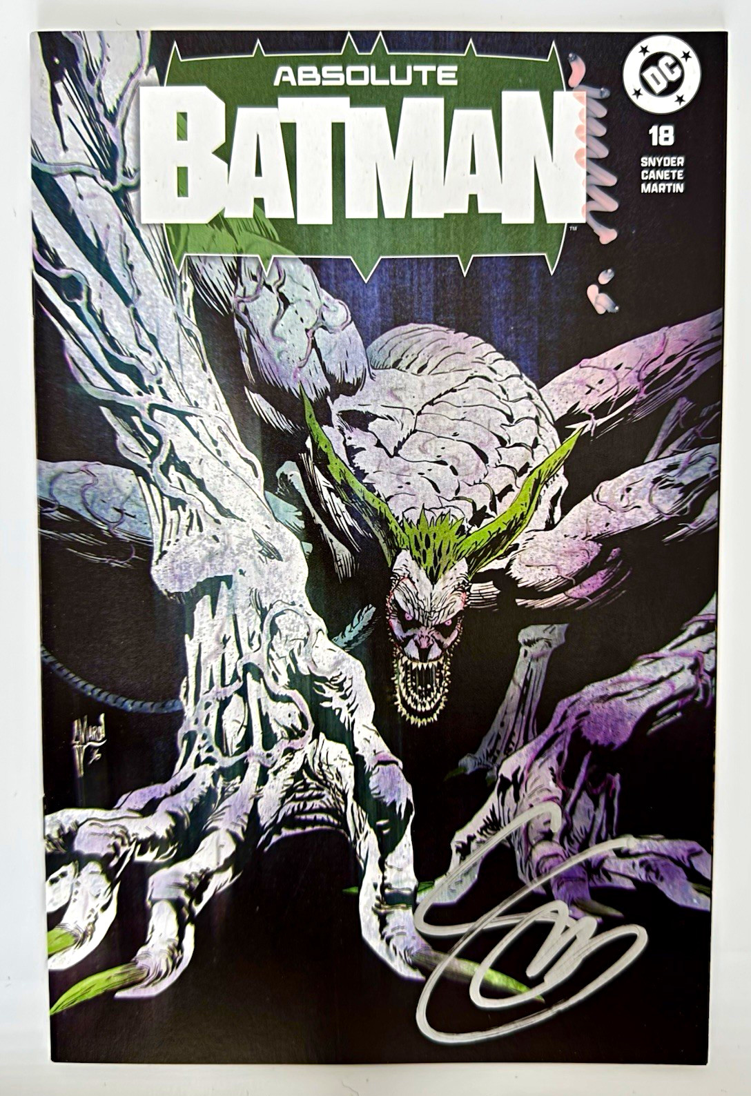 Absolute Batman #18 DOUBLE SIGNED Snyder Canete COA Guillem March  Virgin