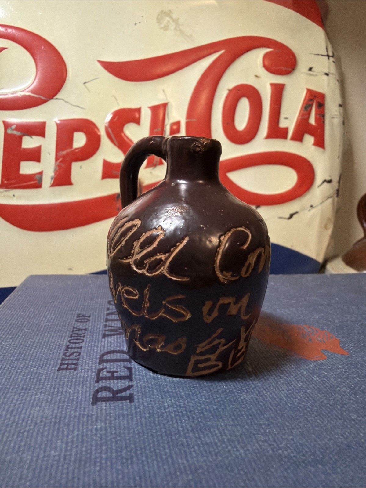Antique Mini Jug 1800s Stoneware Whiskey Advertising Old Continental Kentucky