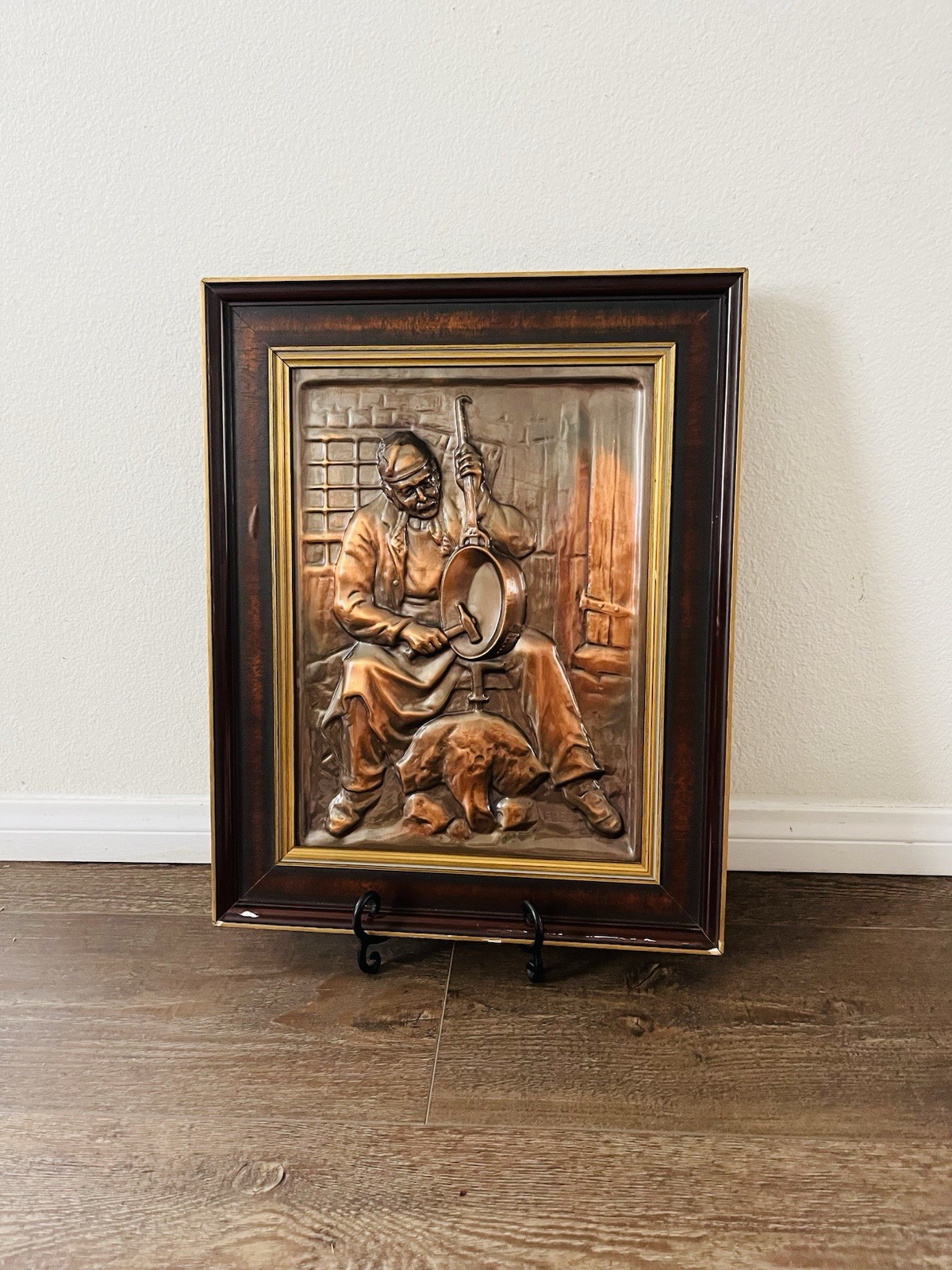 Vintage 3 D Cooper Relief Wall Art 16/20 Inches