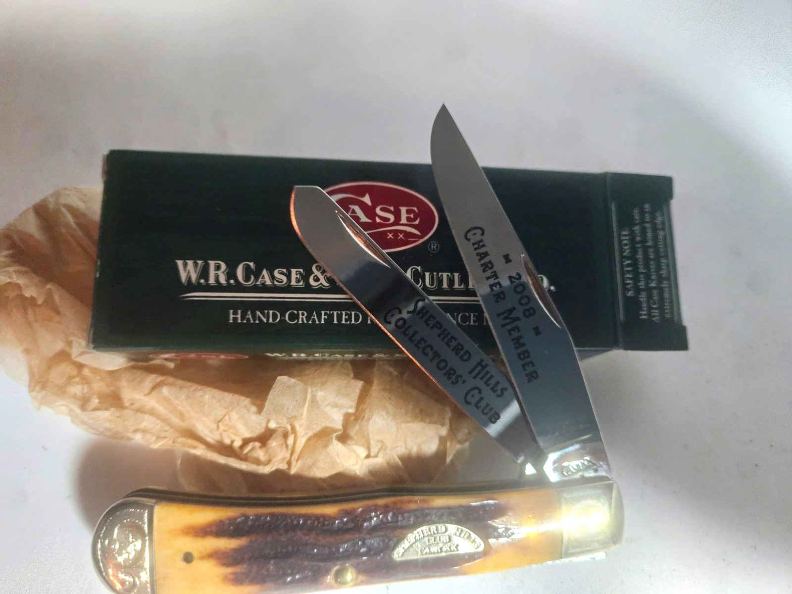 W.R. Case & Sons Case XX 2008 Shepherd Hills Club Bone SS Slipjoint 2-Blade Box