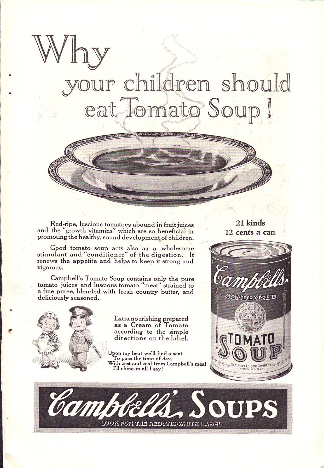 1925 Campbell's Tomato Soup/AT&T bell System Print Ad