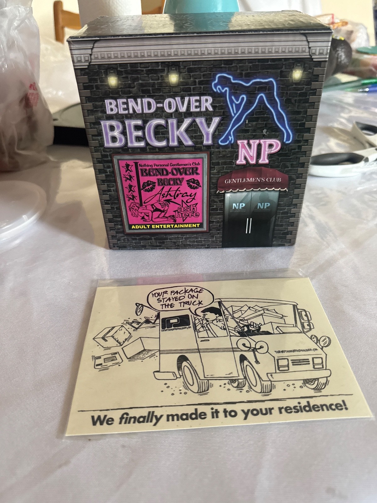 NothingPersonal Bend Over Becky Ashtray BRAND New with Nothing Personal postcard NothingPersonal Bend Over Becky Ashtray BRAND New with Nothing Personal postcard