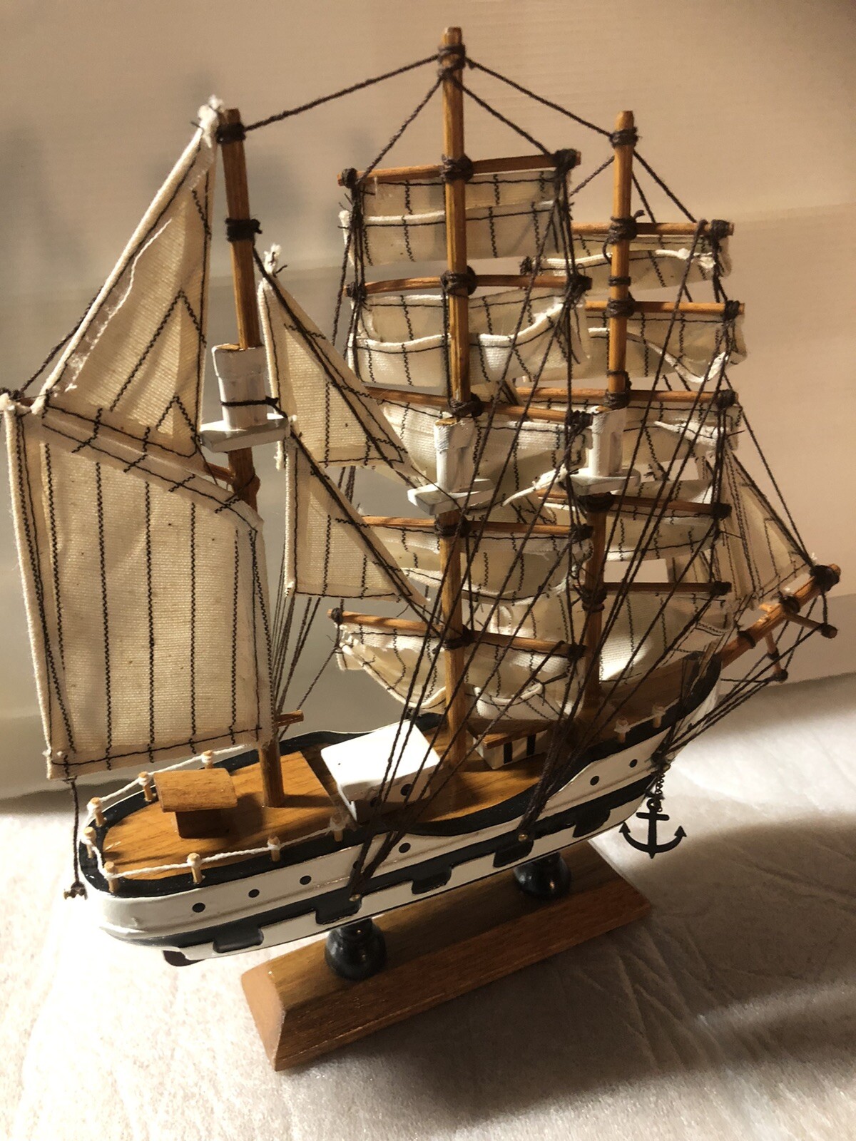 New Simon Bolivar vintage model wooden ship replica cloth sails