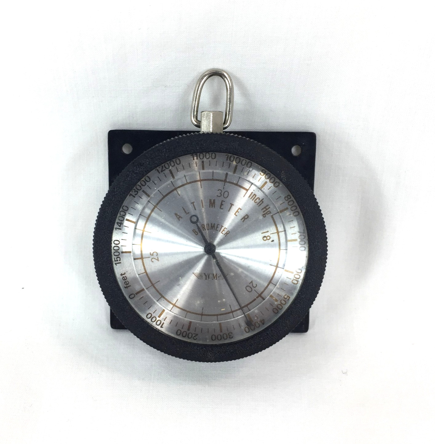 Vintage YCM Pocket Altimeter Barometer 7000 Black Analog Made in Japan