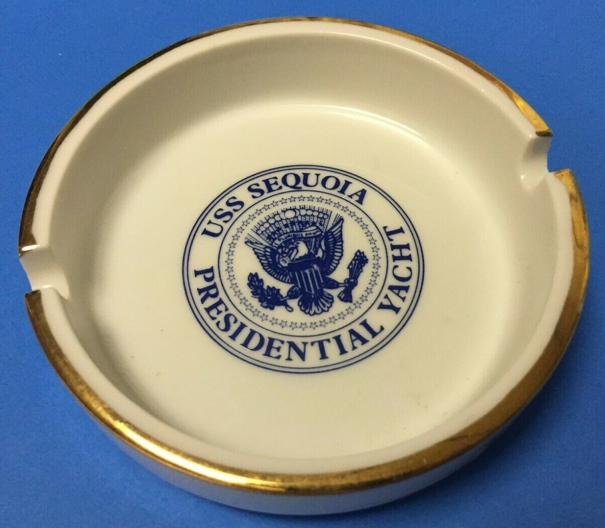 JOHN F KENNEDY - RARE USS SEQUOIA PRESIDENTIAL YACHT ASHTRAY - WHITE HOUSE-ISSUE