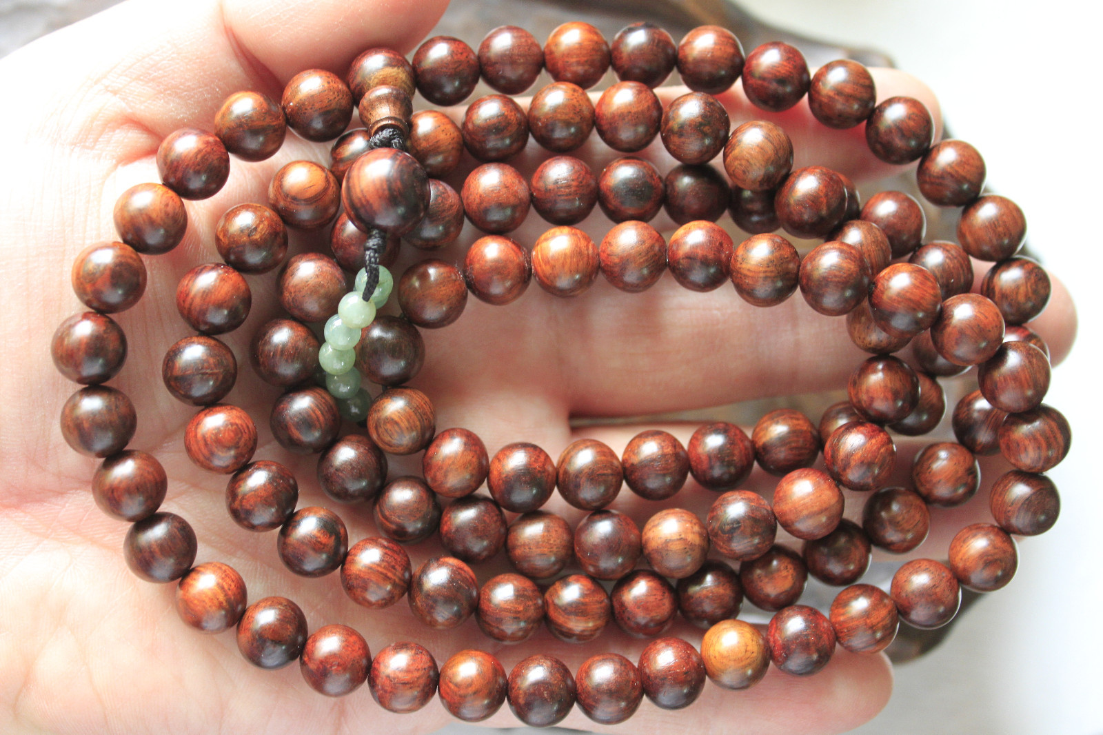 Genuine Natural Chinese Hainan Huanghuali Preyer Buddha Beaded Necklace 108颗