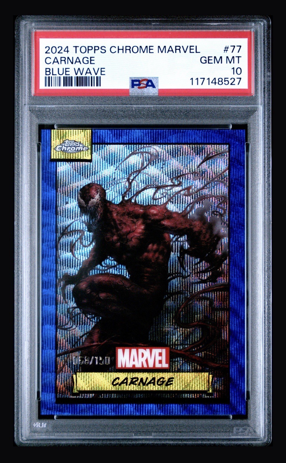 2024 Topps Chrome Marvel Carnage /150 PSA 10 #77 - Pop 14 2024 Topps Chrome Marvel Carnage /150 PSA 10 #77 - Pop 14