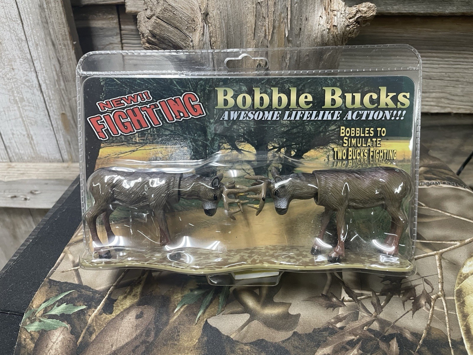 Bobble Bucks Vintage Deer Fighting Pair Lifelike Action