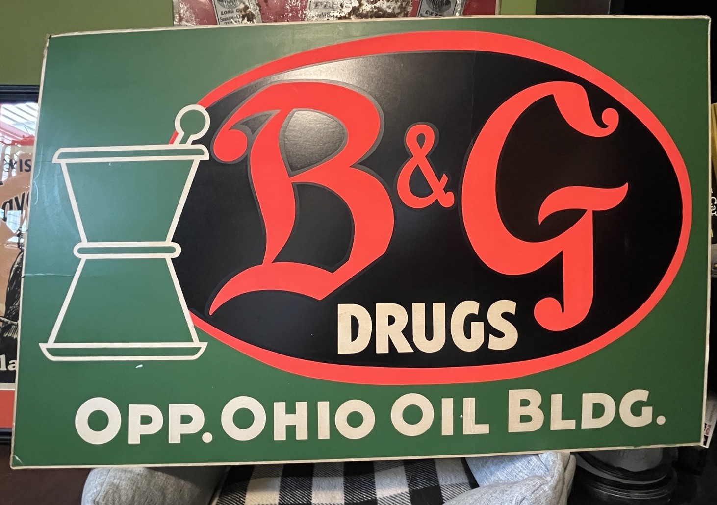 Vintage B&G Drugs Advertising Sign 