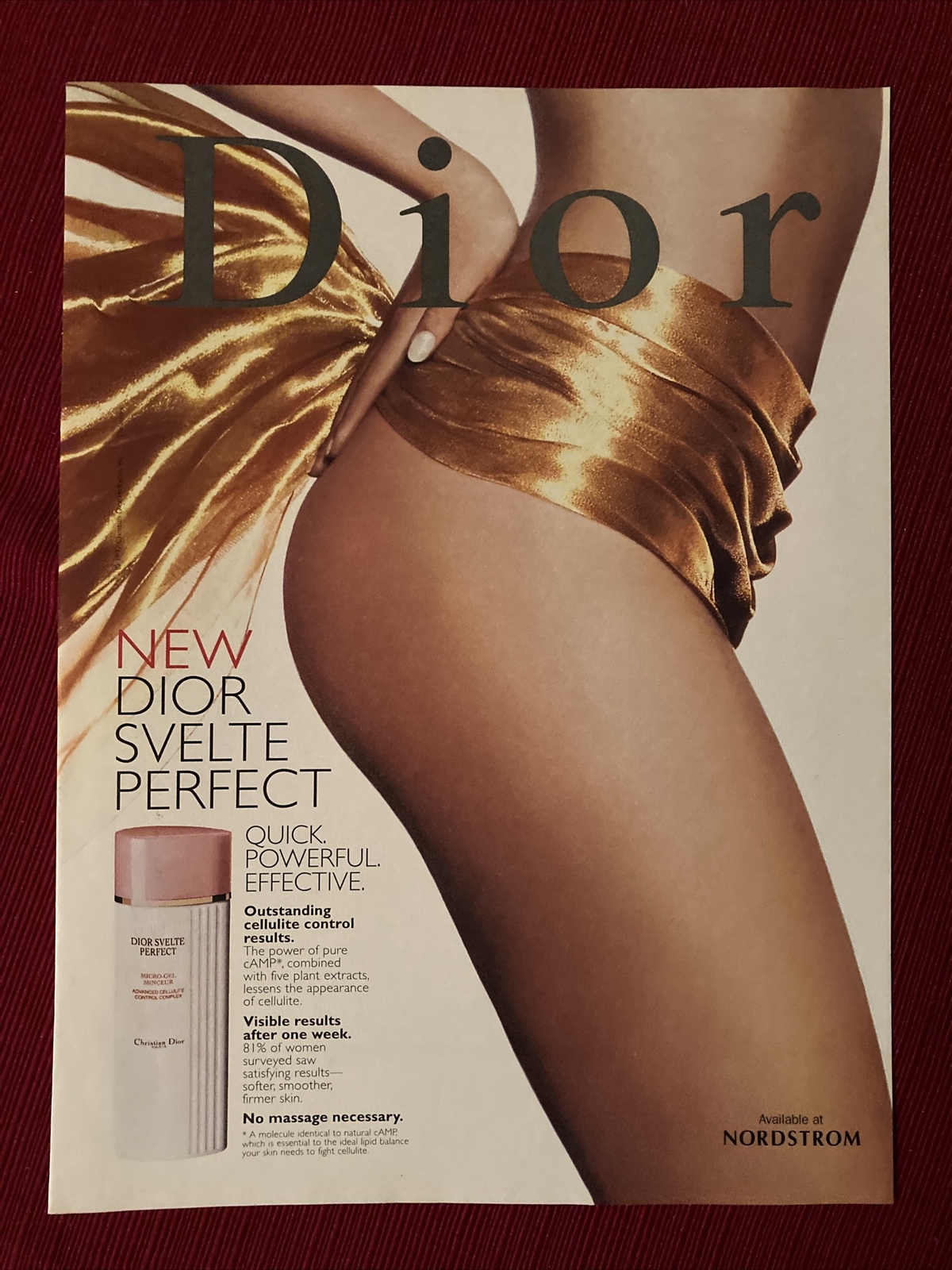 Dior Svelte Perfect Minceur Sexy Woman’s Legs 1997 Print Ad - Great To Frame